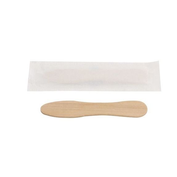 Petite cuillère à glace en bois en sachet individuel 7.5 cm - paquet de 120 unités