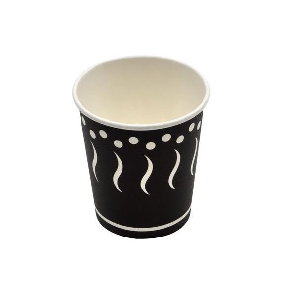 Gobelet en carton imprimé noir 21 cl  - paquet de 50 unités