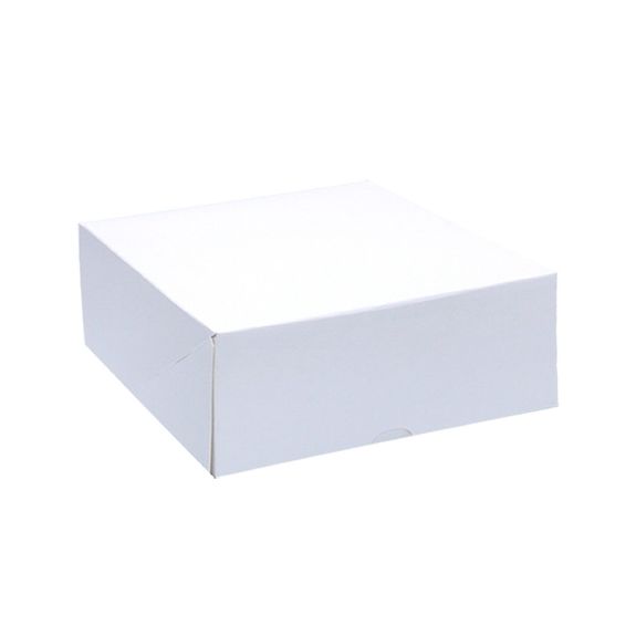 Boîte pâtissière blanche 32x32x10(h) cm - carton de 25 unités