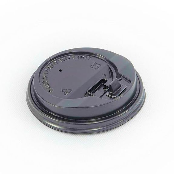 Couvercle NOIR en PS pour gobelet 36 et 48 cl - paquet de 50 unités