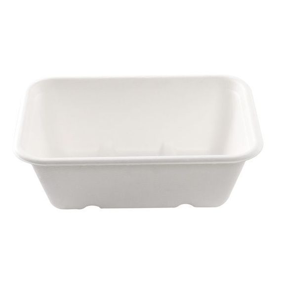 Bac rectangulaire pour glaces en Bagasse 750 ml - pack de 50 unités