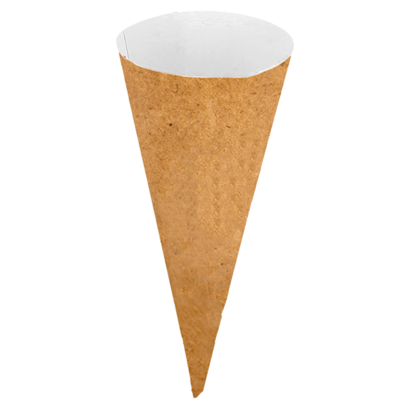 Cône en papier pour cornet à glace kraft Parole 10.4 cm x 22° - carton de 2000 unités