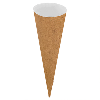 Cône en papier pour cornet à glace modèle kraft 15.3 cm x 15° - carton de 2000 unités