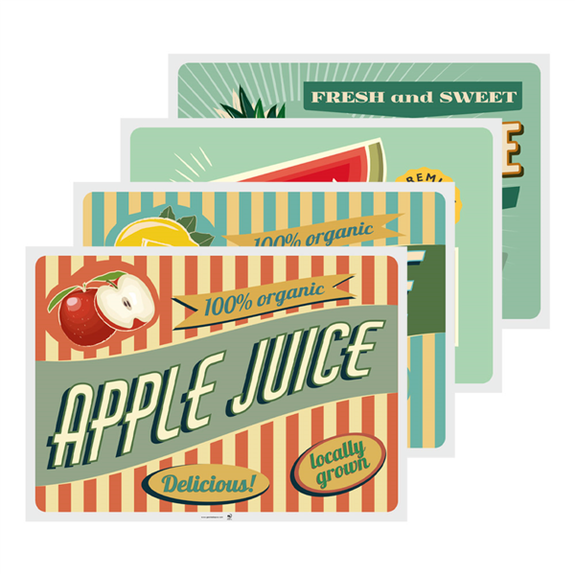 Set de table 31x43 cm VINTAGE JUS DE FRUITS - Carton de 2000 unités