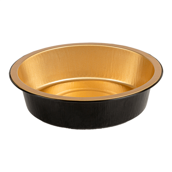 Ramequin noir et or en aluminium 17.4 x 4.3 cm - 718 ml - Pack de 50 unités