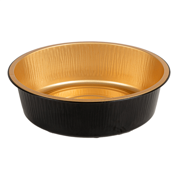 Ramequin noir et or en aluminium 19.6 x 5.5 cm - 1200 ml - Pack de 50 unités