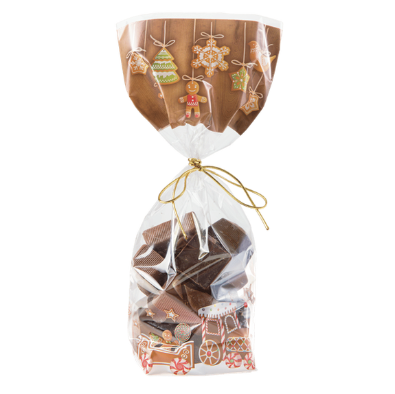 Sachet avec fond carton PETIT TRAIN PAIN D'EPICES 120 x 275 mm - carton de 1000 unités