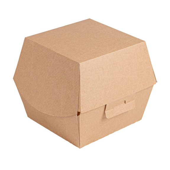 Coque burger large extra haute en carton nano-micro KRAFT 14.4x13.6x11.5 cm - carton de 500 unités