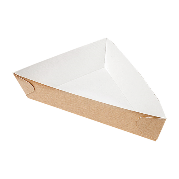 Barquette triangulaire en carton ondulé MARRON nano-micro - 23 x 23 x 4 cm - carton de 900 unités