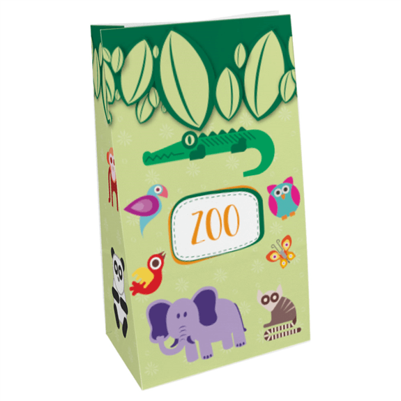 Sac papier SOS sans anses 14 + 8 x 24 cm ZOO - paquet de 50 unités