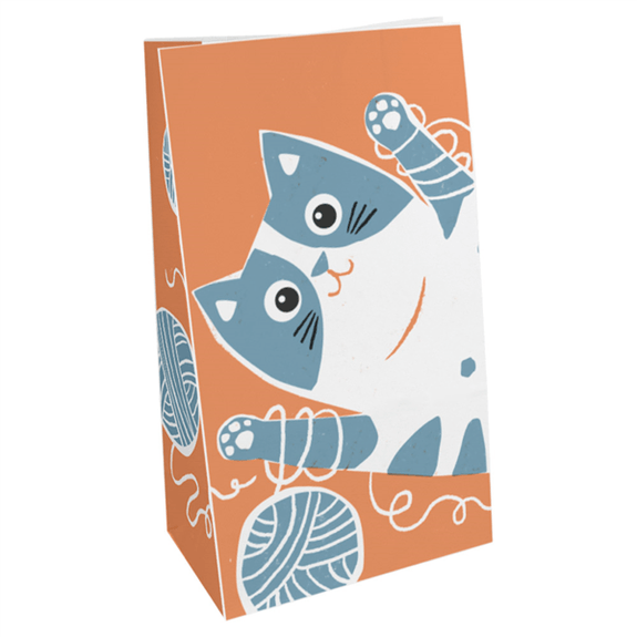 Sac papier SOS sans anses 14 + 8 x 24 cm CHAT - paquet de 50 unités
