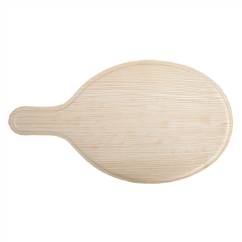 Plateau ovale avec poignée en feuille de palmier 36x20.5x0.5(h) cm - carton de 100 unités