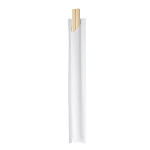 Baguettes chinoises en bambou 20 cm avec emballage individuel blanc - pack de 1000 sachets