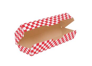 Coque Hot Dog en carton nano-micro VICHY ROUGE 23,2x9x6,3 cm - carton de 450 unités