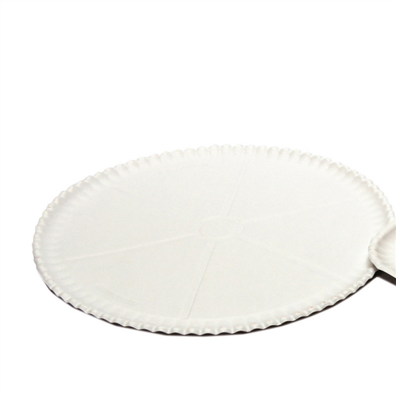Assiette à pizza en carton blanc 33 cm - carton de 200 unités