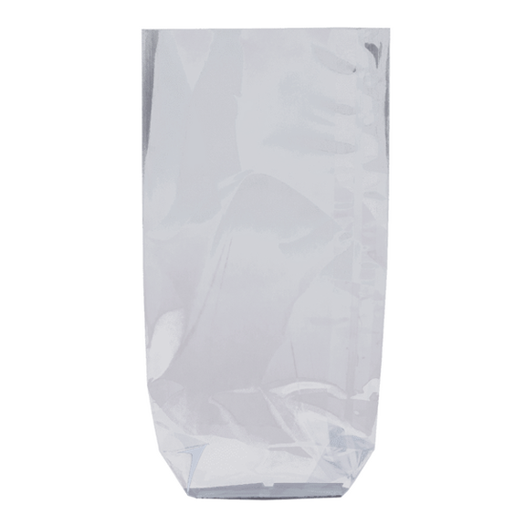 Sachet avec fond rigide PP argent 110 x 250 mm - carton de 1000 unités