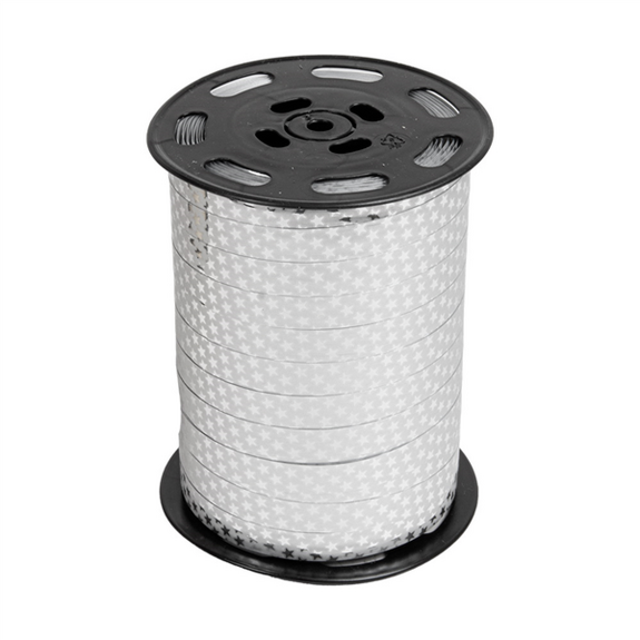 Bolduc miroir STARS ARGENT 10 mm x 225 m - Vendu à l'unité