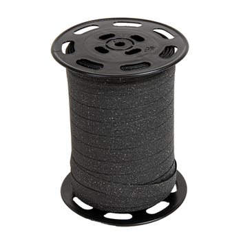 Bolduc pailleté GLITTER NOIR 10 mm x 100 m - Vendu à l'unité