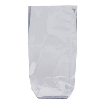 Sachet avec fond rigide PP argenté 120 x 275 mm - carton vrac de 1000 unités