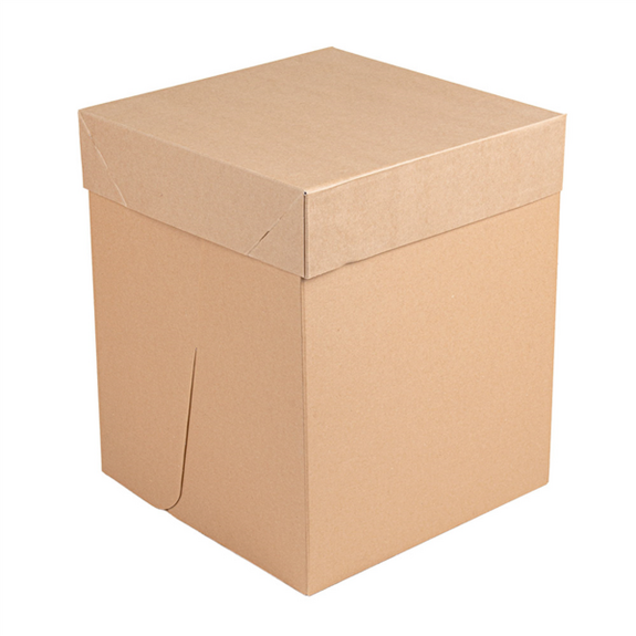 Boîte pâtissière haute KRAFT décorée 25.4x25.4x30.5(h) cm - carton de 30 unités