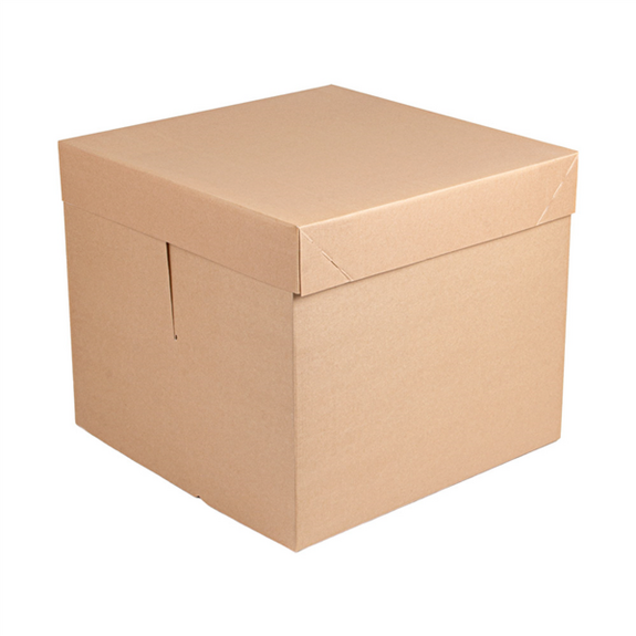 Boîte pâtissière haute KRAFT décorée 35.6x35.6x30.5(h) cm - carton de 30 unités