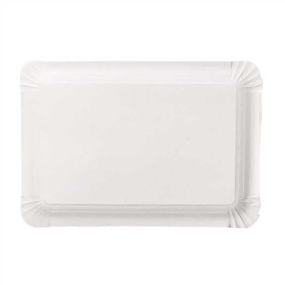 Plateau en carton blanc pâtisseries & fast-foods 34 x 15.5 cm - pack de 250 unités
