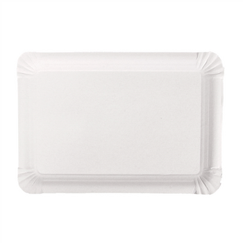 Plateau en carton blanc pâtisseries & fast-foods 34 x 15.5 cm - pack de 250 unités