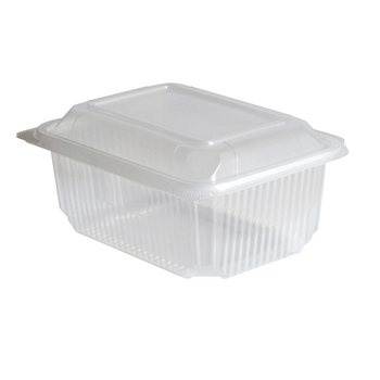 Barquette en PP micro-ondable à couvercle à charnière 1000 ml - 400 unités