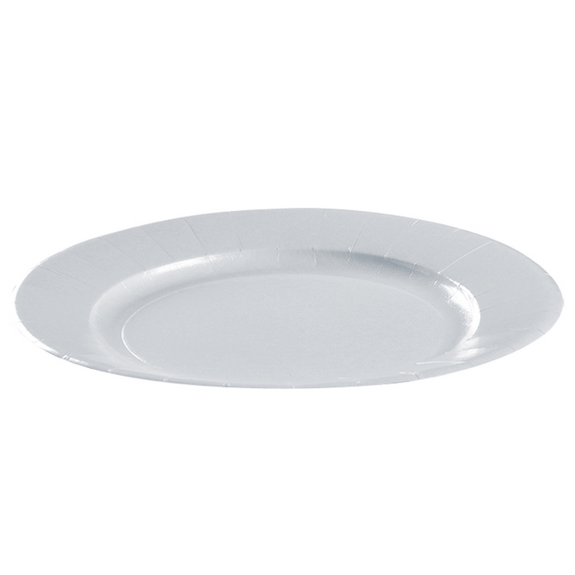 Assiette jetable en carton 29 cm blanche - carton de 250 unités