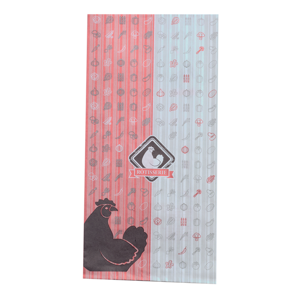 Sac poulet kraft blanc pour poulet rôti 18 + 6 x 34.5 cm - carton de 500 unités