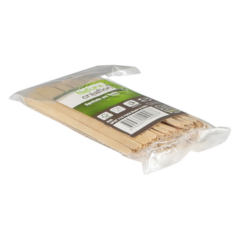 Agitateur a café en bois 11 cm sous sachet plastique - 100 paquets de 100 unités