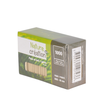 Pique en bois 1 pointe 6.5 cm - 48 paquets de 1000 unités