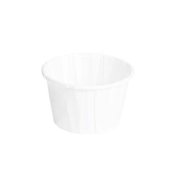 Pot en papier plissé blanc 59 ml - Carton de 5000 unités