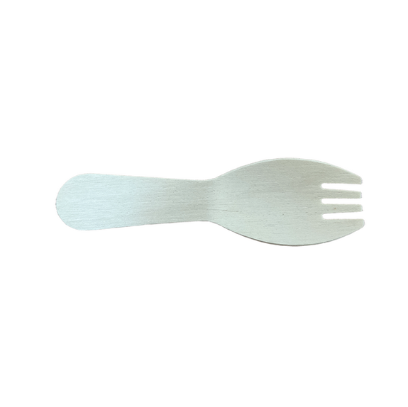 Fourchette cuillère en bois 9.2 cm - carton de 2000 unités