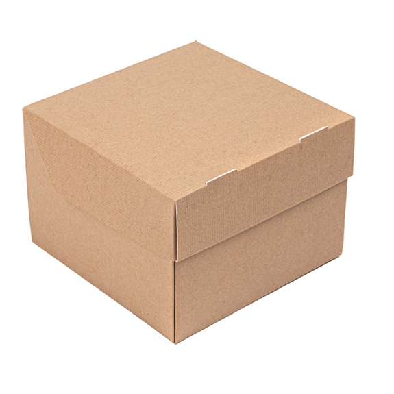Coque burger XXL en carton nano-micro KRAFT 15.5x15.5x11.5 cm - carton de 300 unités