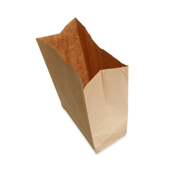 Sac papier sans anses 20 + 16 x 40 cm Kraft - carton de 500 unités