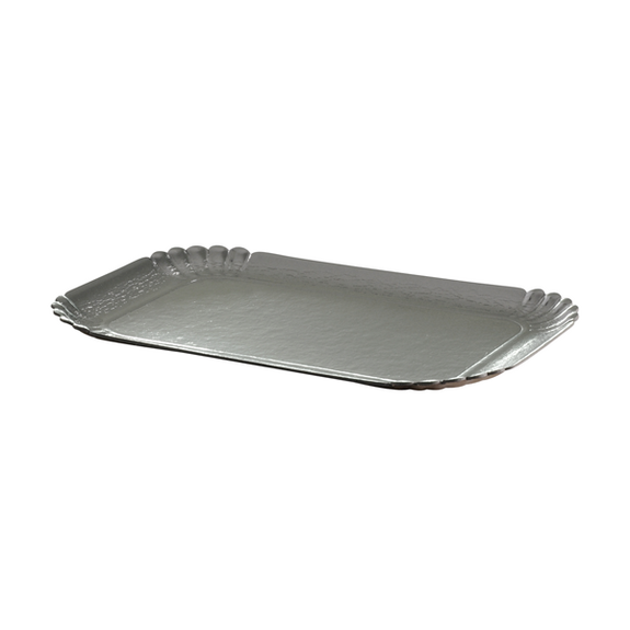 Plateau traiteur en carton Argent 19x28 cm - Carton de 100 unités