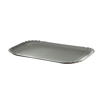 Plateau traiteur en carton Argent 19x28 cm - Carton de 100 unités