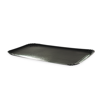 Plateau traiteur en carton Noir 2 faces 25x34 cm - Carton de 100 unités