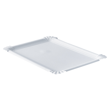 Plateau en carton laminé blanc pâtisseries & fast-foods 17.5 x 25 cm - Carton de 1000 unités