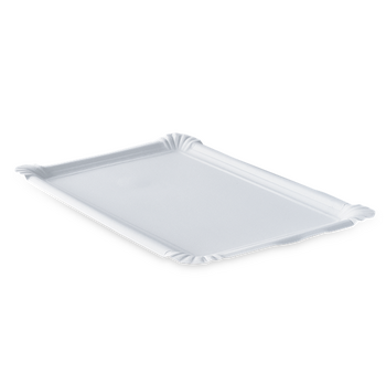 Plateau en carton laminé blanc pâtisseries & fast-foods 21 x 29 cm - Paquet de 250 unités