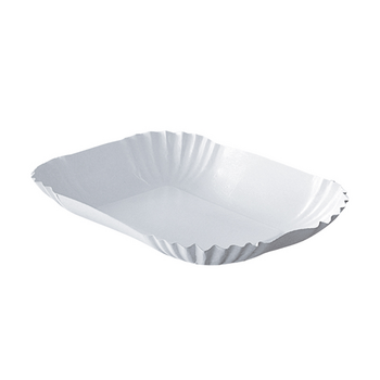 Plateau en carton blanc pâtisseries & fast-foods 18 x 13 x 3 cm - Carton de 1000 unités