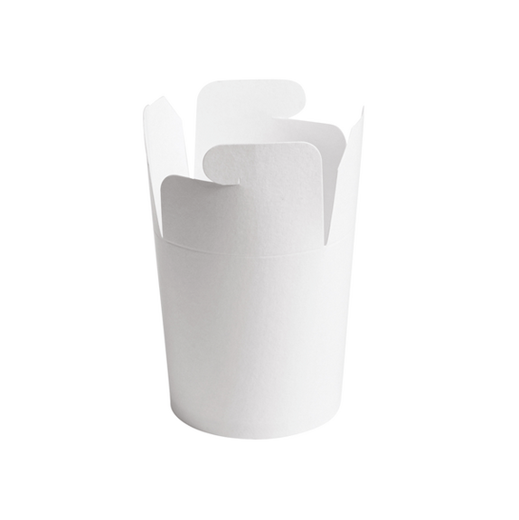 Pot en carton pour pâtes / salades / plats cuisinés Blanc 480 ml - carton de 500 unités
