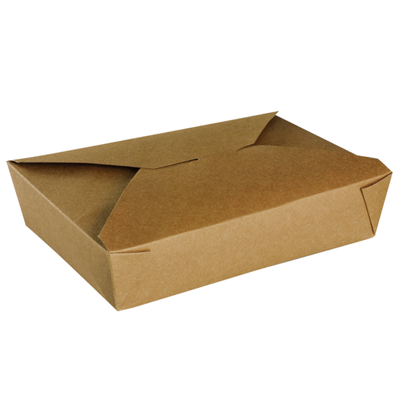 Boîte repas étanche en carton Marron 1500 ml - carton de 200 unités