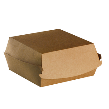 Coque burger en carton KRAFT 15x14.5x7 cm - carton de 600 unités