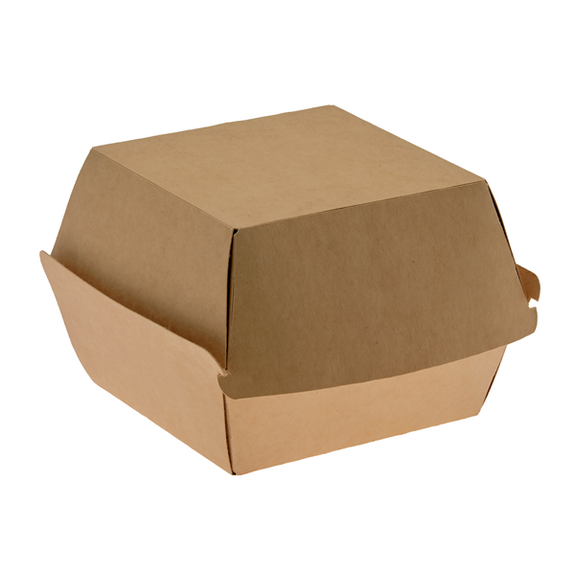 Coque burger extra haute en carton KRAFT 15x14.5x10.5 cm - carton de 300 unités