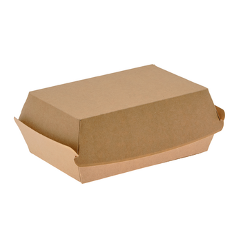 Coque pour burger et accompagnement en carton KRAFT 17.5x12x7 cm - carton de 600 unités