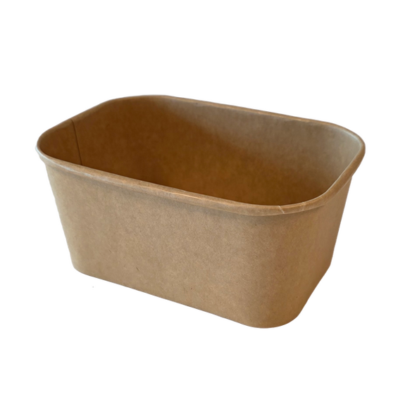 Bac rectangulaire pour glaces KRAFT neutre 1000 ml - Carton de 300 unités