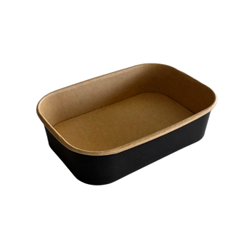 Bac rectangulaire en carton Noir pour glaces 500 ml - Carton de 300 unités