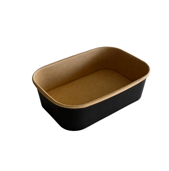 Bac rectangulaire en carton Noir pour glaces 650 ml - Carton de 300 unités